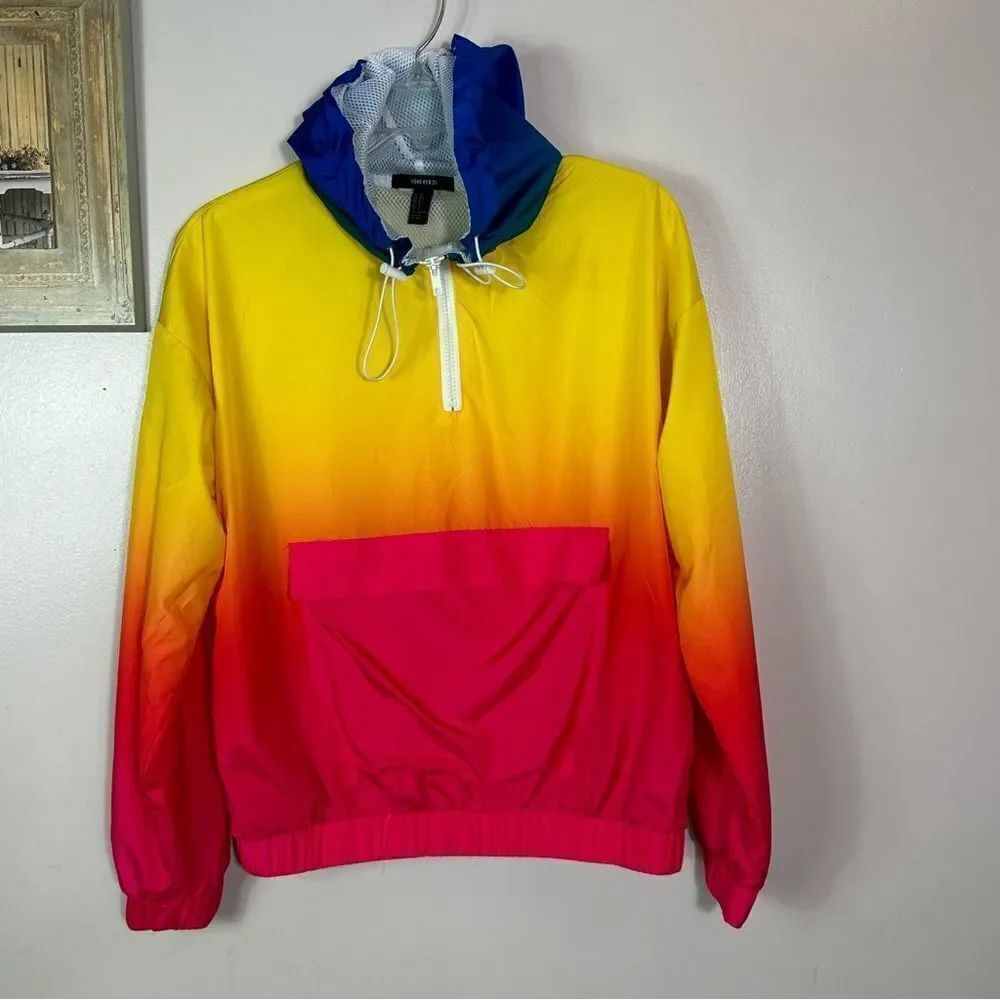 Forever 21 Mesh Jacket with Yellow and Blue